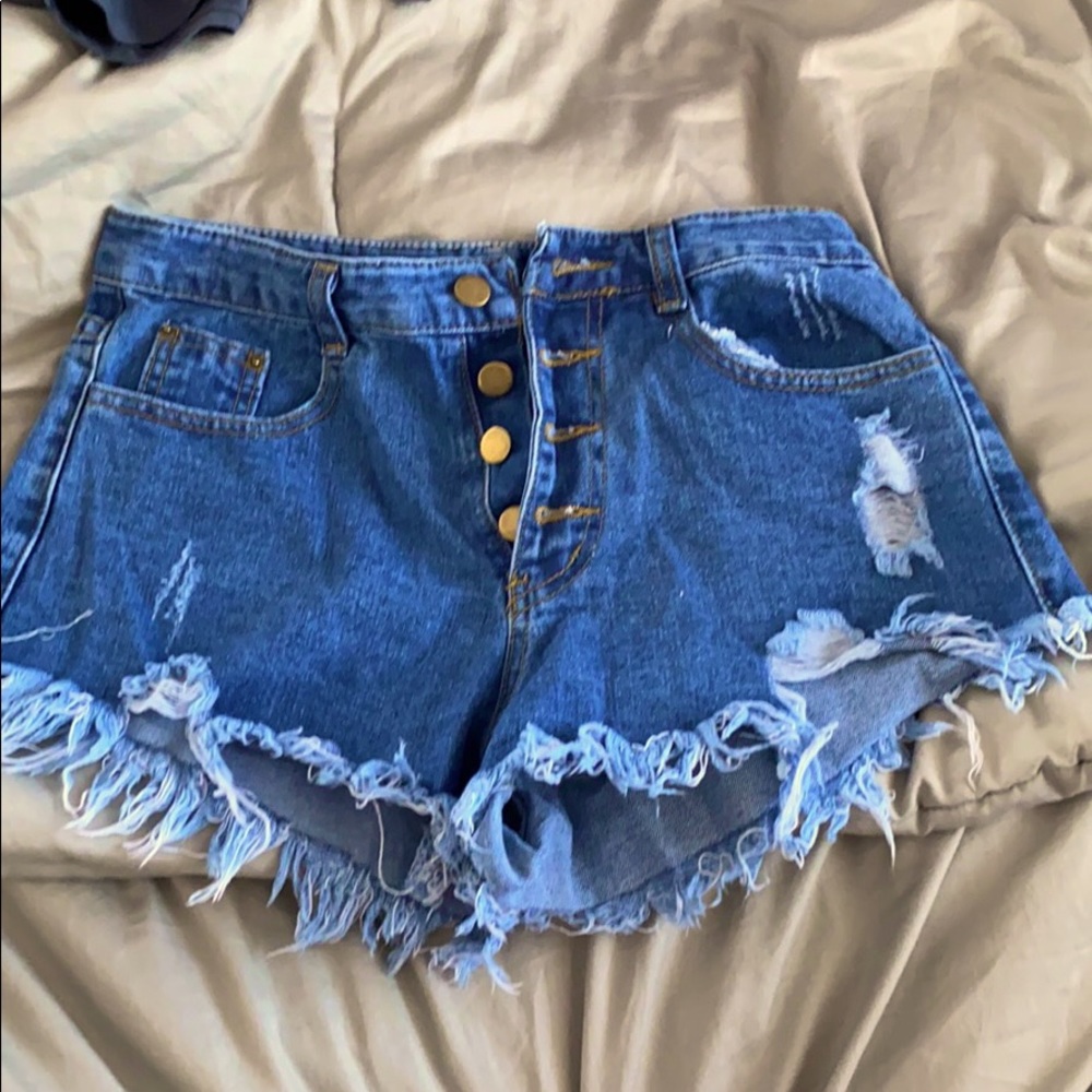 Dark blue high waisted Jean shorts